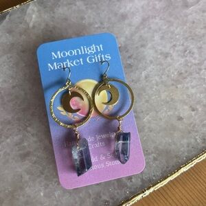 Gold and Purple Earrings